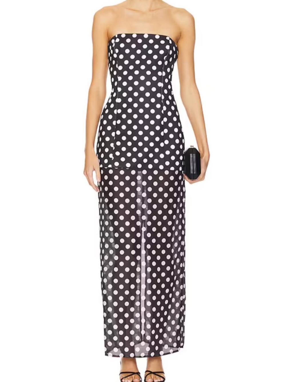 SNDYS Revolve Black and White Polka Dot Maxi Dress